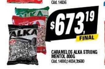 Supermercados Yaguar Caramelos Alka Strong Mentol 800g oferta