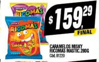 Supermercados Yaguar caramelos Misky Ricomas Mastic 280g oferta