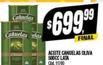 Supermercados Yaguar Aceite Canuelas Oliva 500cc Lata oferta