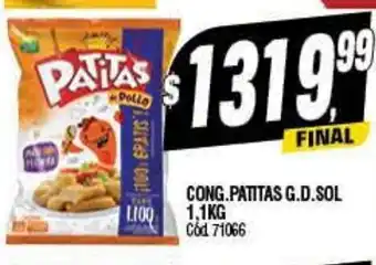 Supermercados Yaguar Cong. Patitas G.D. Sol 1.1kg oferta