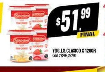 Supermercados Yaguar Yog. Ls. Clasico x 120gr oferta