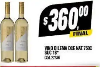 Supermercados Yaguar Vino Dilema Dce Nat. 750c suc 18 oferta