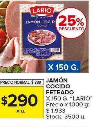 Carrefour Maxi Jamón cocido feteado oferta
