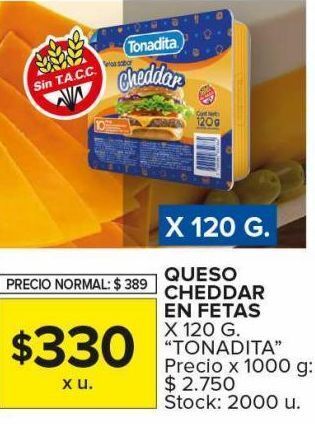 Carrefour Maxi Queso cheddar en fetas oferta
