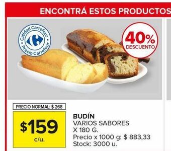 Carrefour Maxi Budín varios sabores oferta