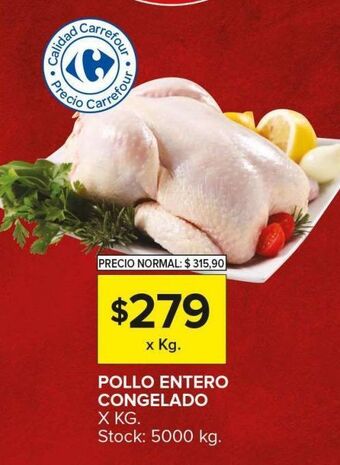 Carrefour Maxi Pollo entero congelado x kg oferta