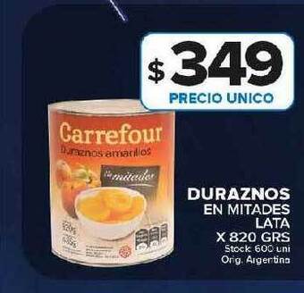 Carrefour Maxi Duraznos en mitades lata oferta