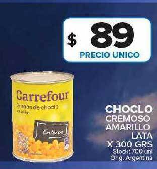 Carrefour Maxi Choclo cremoso amarillo lata oferta