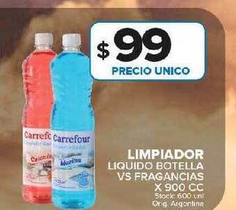 Carrefour Maxi Limpiador liquido botella vs fragancias oferta