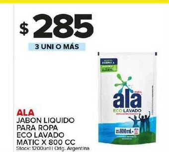 Carrefour Maxi Ala jabon liquido para ropa eco lavado matic oferta
