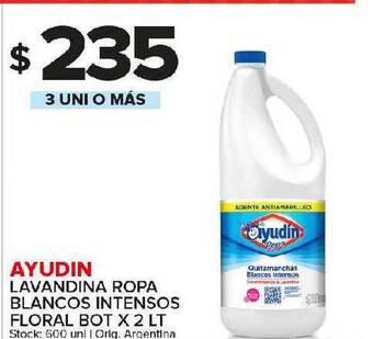 Carrefour Maxi Ayudin lavandina ropa blancos intensos floral bot oferta