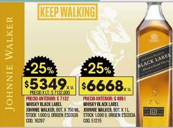 Coto Whisky black label johnnie walker oferta