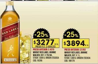 Coto Whisky red label johnnie walker oferta