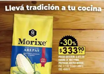 Coto Harina de míz para preparar arepas morixe oferta