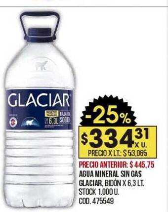 Coto Agua mineral sin gas glaciar oferta