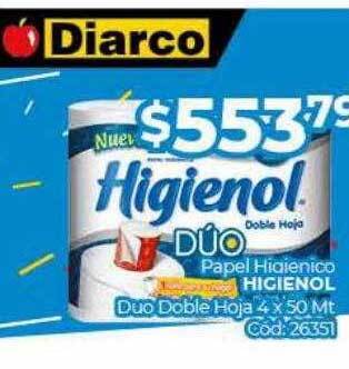Diarco Papel higienico higienol duo doble hoja oferta