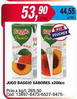 Maxiconsumo Jugo baggio sabores oferta
