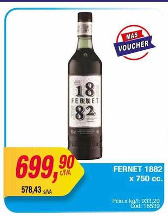 Maxiconsumo Fernet 1882 oferta