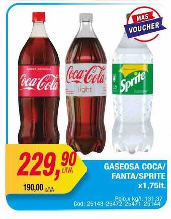 Maxiconsumo Gaseosa coca-fanta-sprite oferta