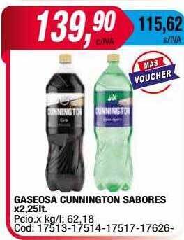 Maxiconsumo Gaseosa cunnington sabores oferta