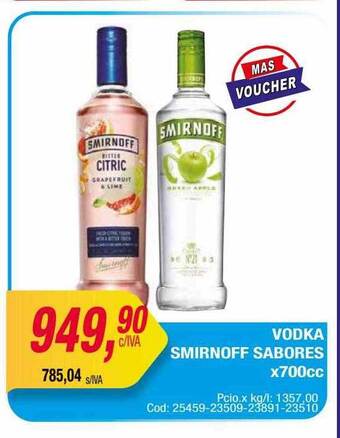 Maxiconsumo Vodka smirnoff sabores oferta