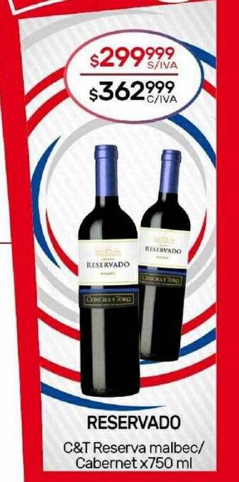 Nini Mayorista Reservado c&t reserva malbec cabernet oferta