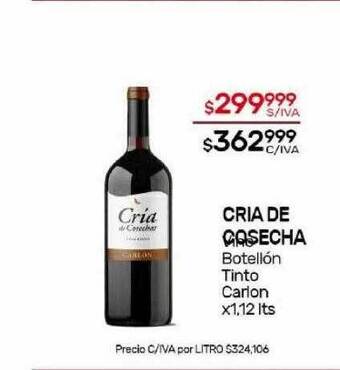 Nini Mayorista Cria de cosecha botellón tinto carlon oferta