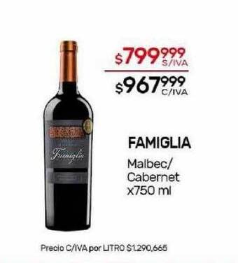 Nini Mayorista Famiglia malbec cabernet oferta