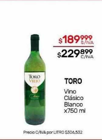 Nini Mayorista Toro vino clásico blanco oferta