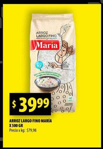 Punto Mayorista Arroz largo fino maria oferta