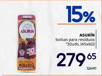 Supermercados Monarca Asurín bolsas para resíduos oferta