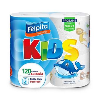 Coto Papel higiénico felpita kids doble hoja paquete 4 unidades oferta