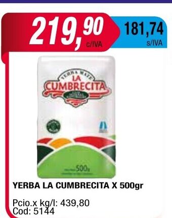 Maxiconsumo Yerba la Cumbrecita x 500 gr oferta