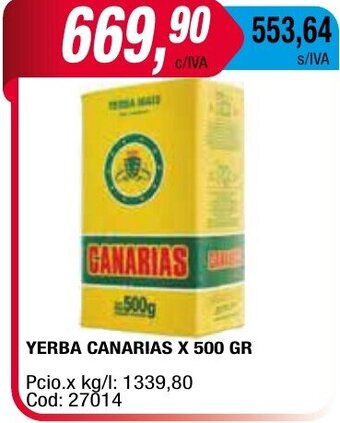 Maxiconsumo Yerba Canarias x 500 gr oferta