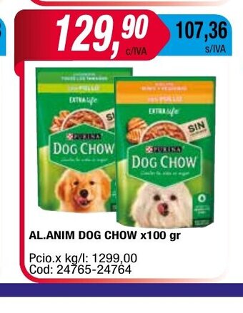 Maxiconsumo Al.Anim Dog Chow x 100gr oferta
