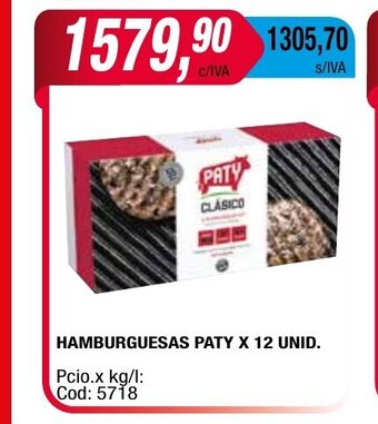 Maxiconsumo Hamburguesas Paty x 12 Unid. oferta