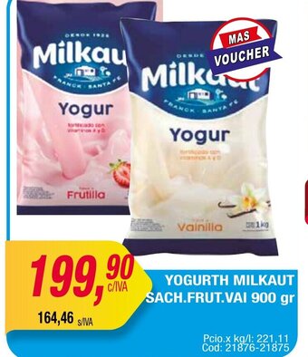 Maxiconsumo Yogurth Milkaut Sach.Frut.Vai 900 gr oferta