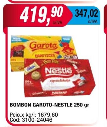 Maxiconsumo Bombon Garoto-Nestle 250 gr oferta