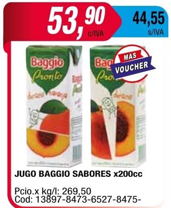 Maxiconsumo Jugo Baggio Sabores x 200cc oferta