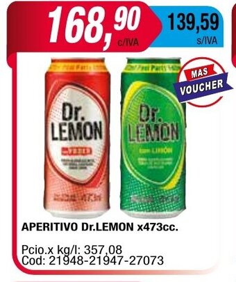 Maxiconsumo Aperitivo Dr.Lemon x 473cc oferta