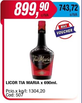 Maxiconsumo Licor Tia Maria x 690ml oferta