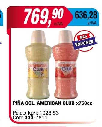 Maxiconsumo Piña Col. American Club x 750cc oferta