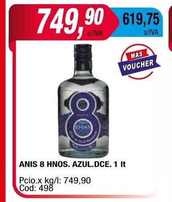 Maxiconsumo Anis 8 Hnos. Azul. Dce. 1Lt oferta
