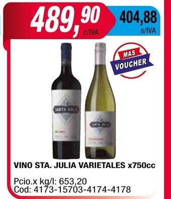 Maxiconsumo Vino Sta. Julia Varietales x 750cc oferta