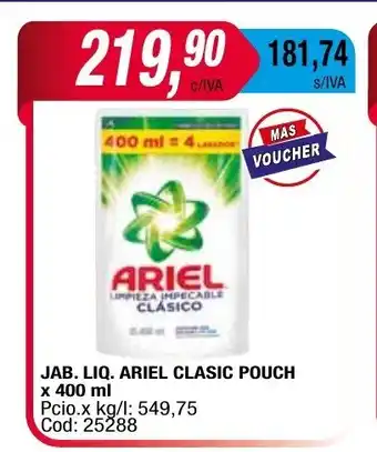 Maxiconsumo Jab. Liq. Ariel Clasic Pouch x 400ml oferta