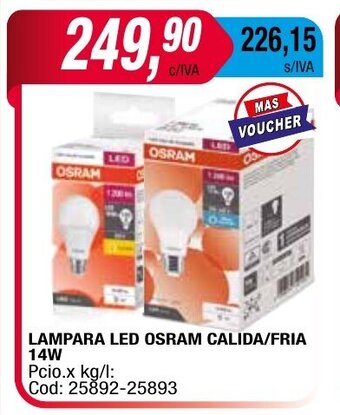 Maxiconsumo Lampara Led Osram Calida/Fria 14W oferta