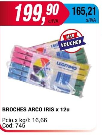 Maxiconsumo Broches Arco Iris x 12u oferta