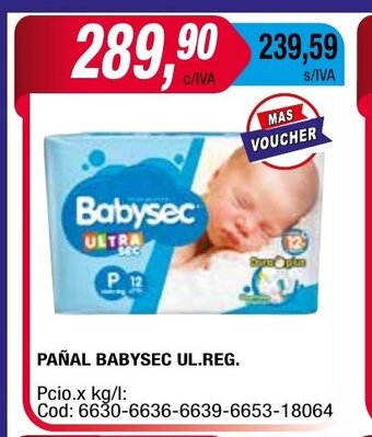 Maxiconsumo Pañal Babysec Ul.Reg. oferta