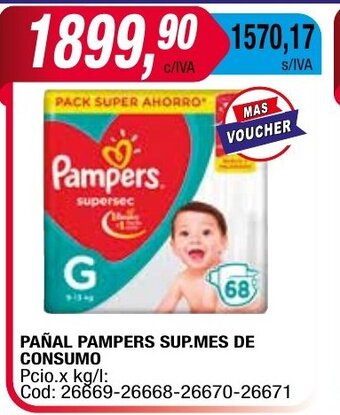 Maxiconsumo Pañal Pampers Sup. Mes de Consumo oferta