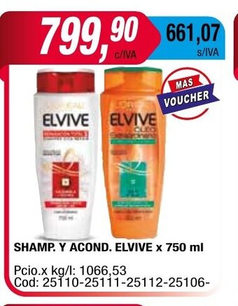 Maxiconsumo Shamp. Y Acond. Elvive x 750ml oferta
